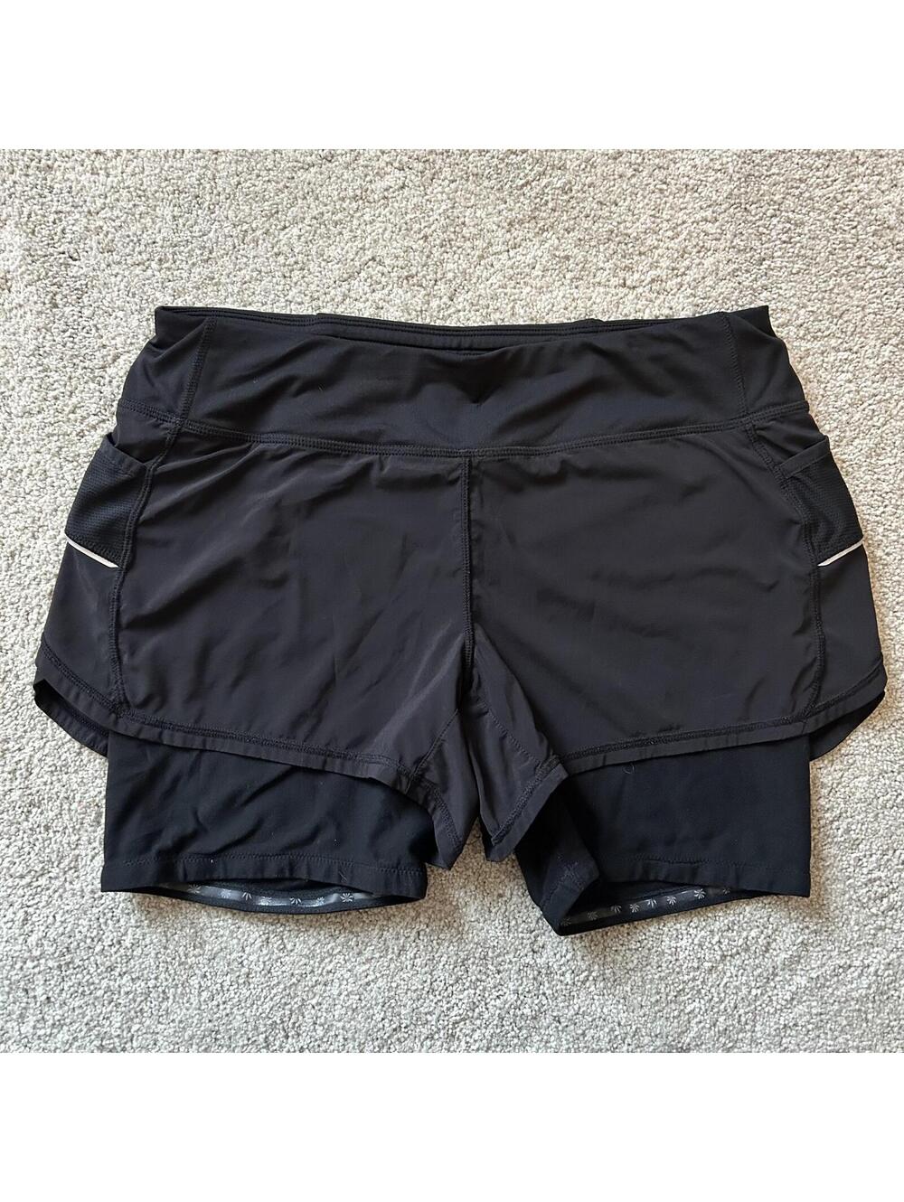 Athleta Womens size M Black Running Skort with Built-In Liner, pockets Athletic